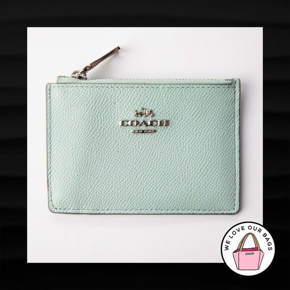 $50 COACH MINT GREEN LEATHER COIN PURSE SKINNY MIN